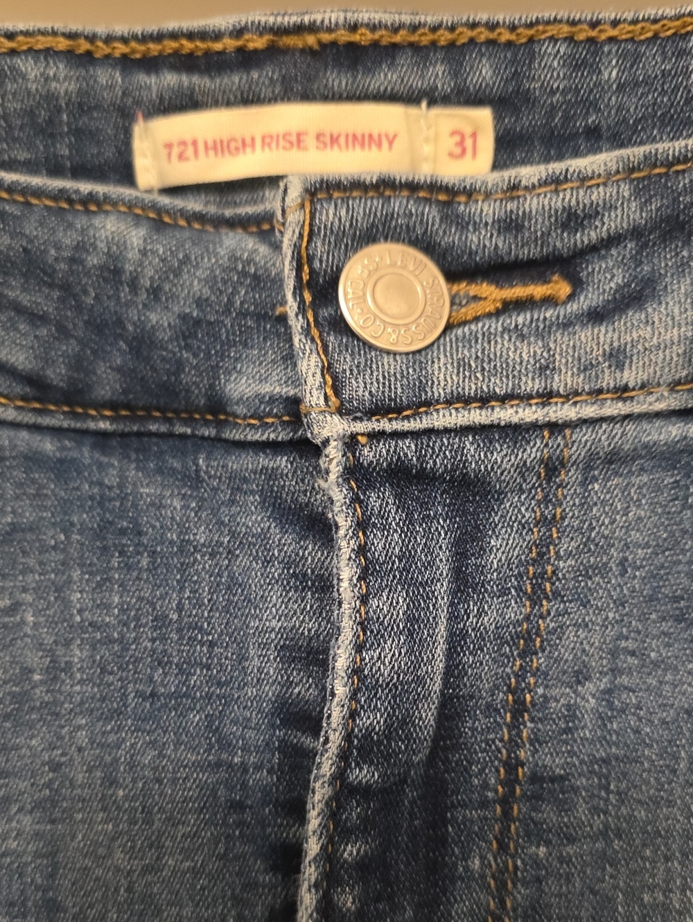 Levi's 721 High Rise Skinny Jeans - Classic Blue Denim